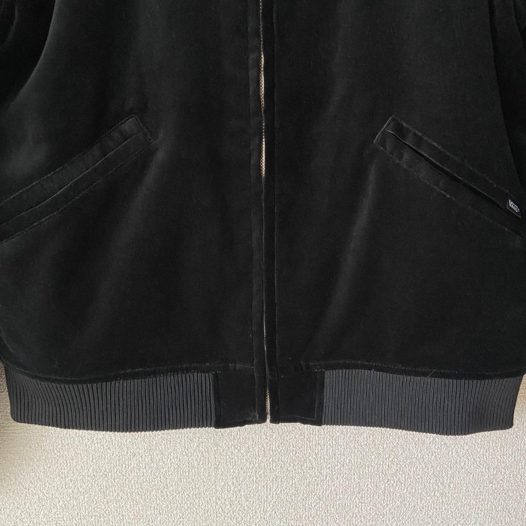 VANS バンズ スカジャン 別珍 ベロア M 刺繍 黒 ブラック