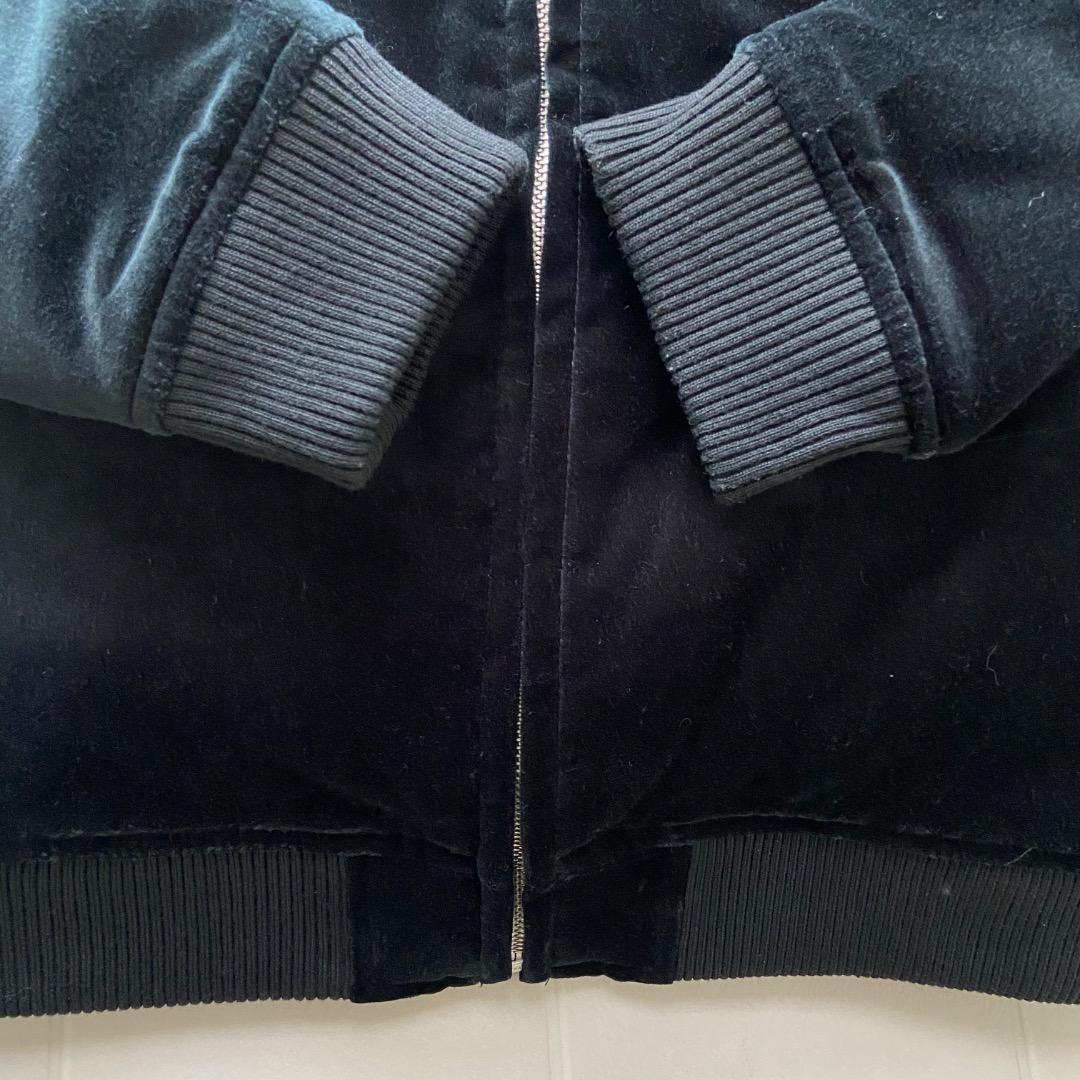 VANS バンズ スカジャン 別珍 ベロア M 刺繍 黒 ブラック