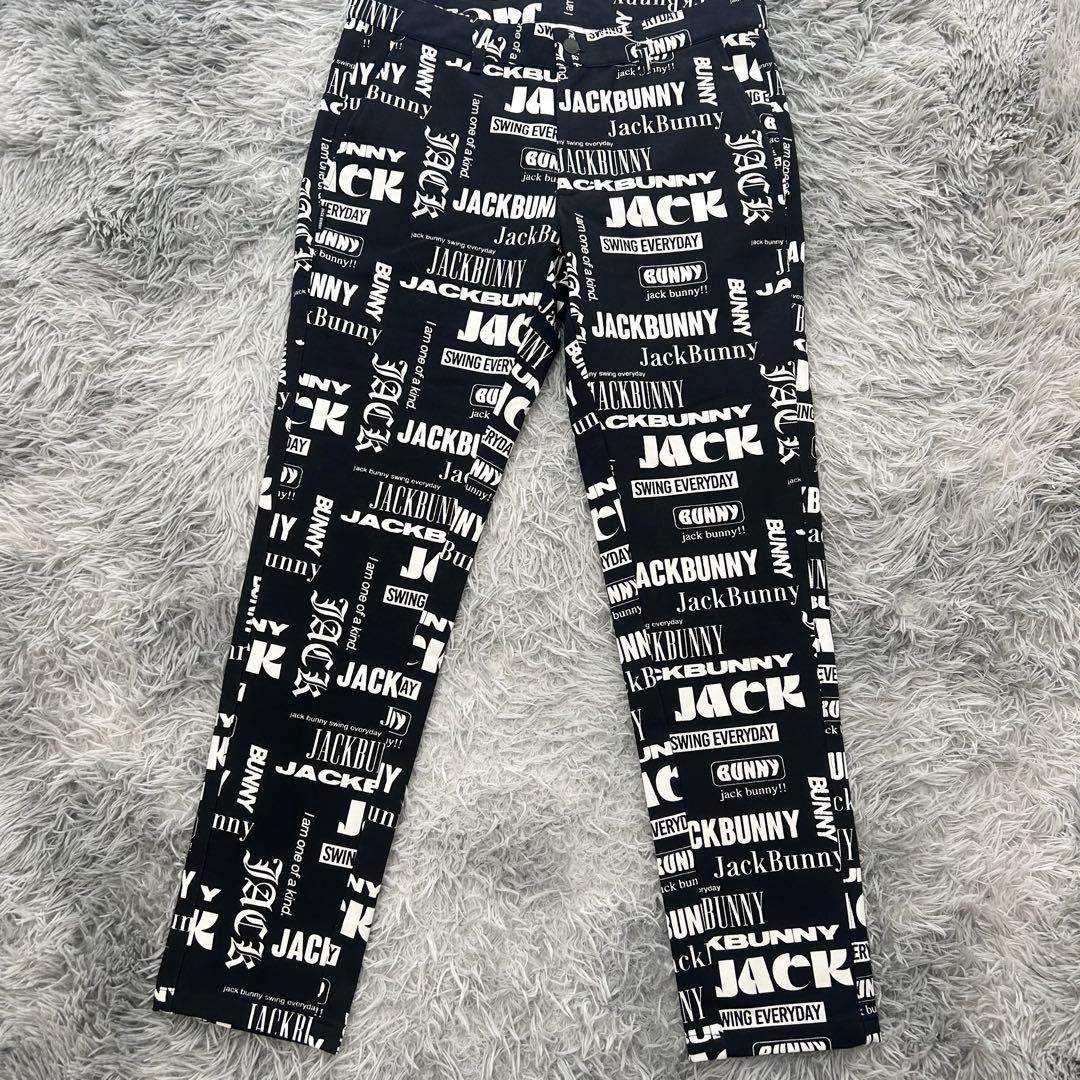 新品　ジャックバニー　パンツ　ストレッチ　ブラック　総柄　春秋冬　サイズ6