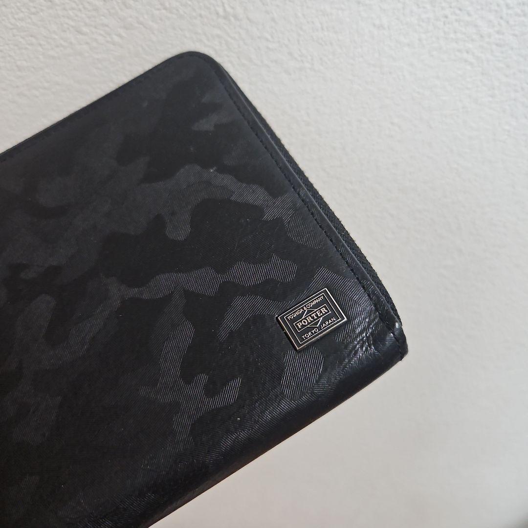 PORTER ポーター ワンダー 長財布 レザー 黒 カモフラ