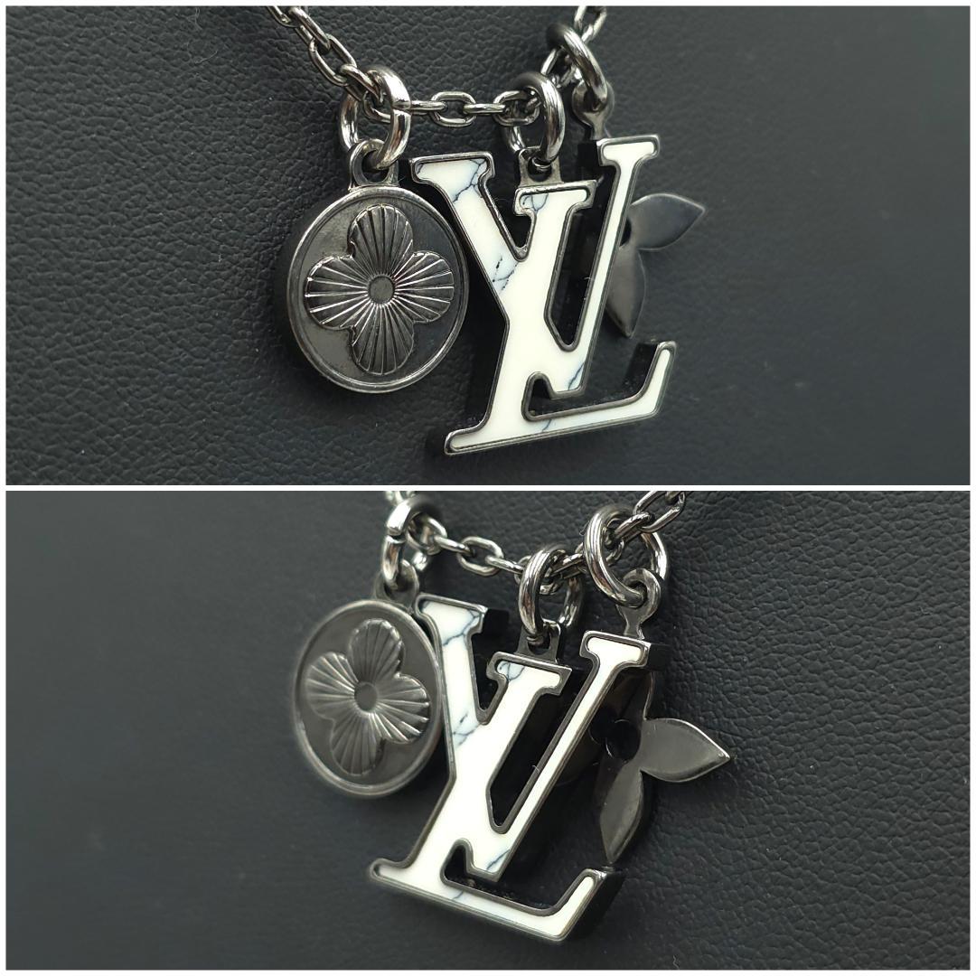 ルイヴィトン LVイニシャル フラワーモチーフ ネックレス メンズ エクリプス