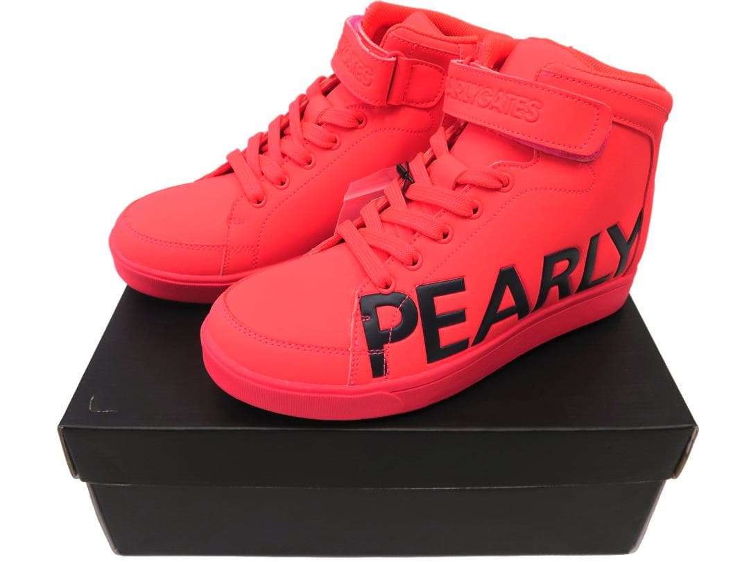 展示品●パーリーゲイツ●サイドロゴ　ミドルカット　スパイクシューズ　23.0cm