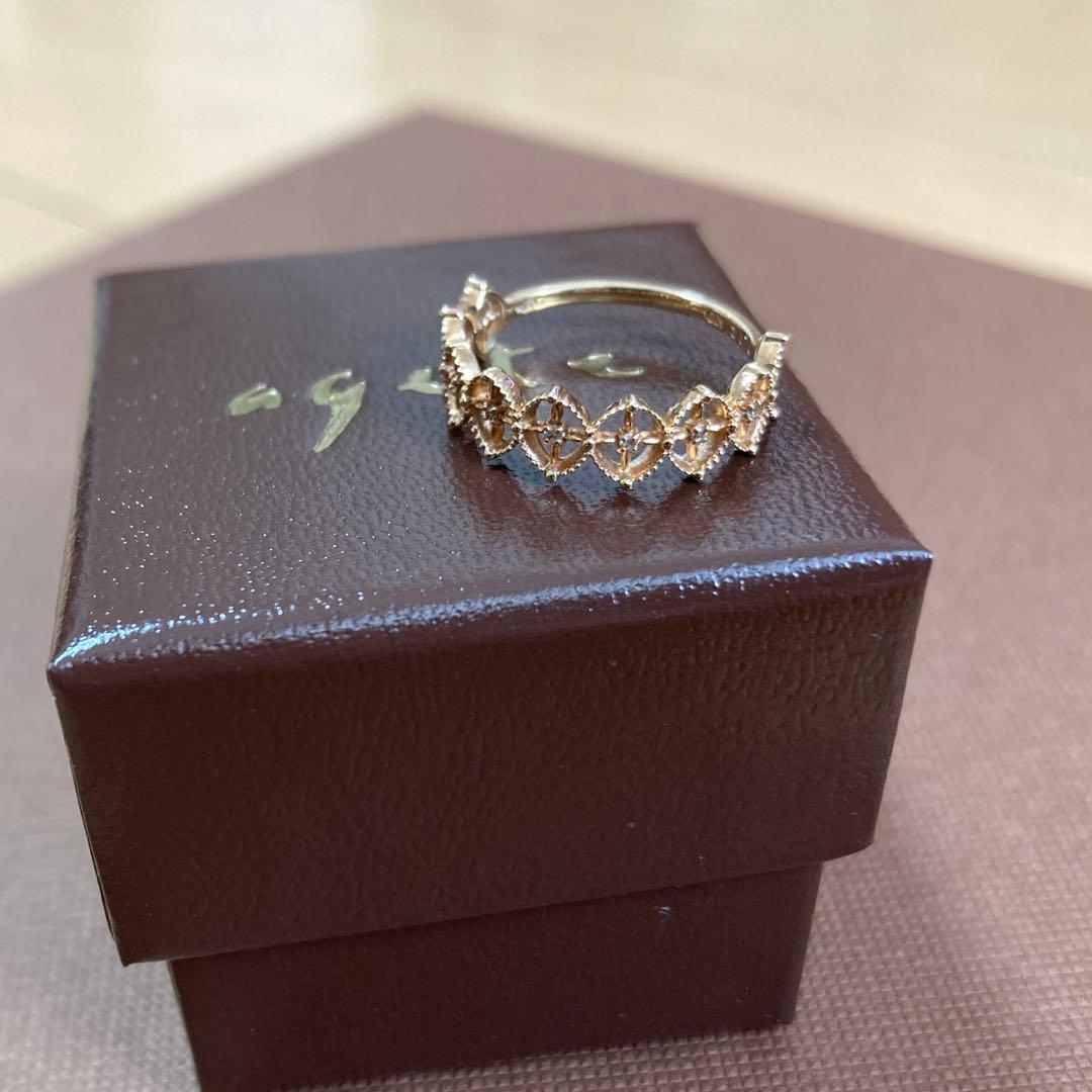 agete ダイヤ透かしリング（11号）