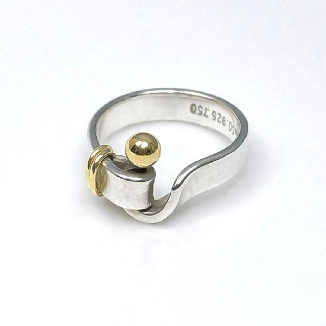 Tiffany & Co. ティファニー K18×SV925 フック&アイ 9号