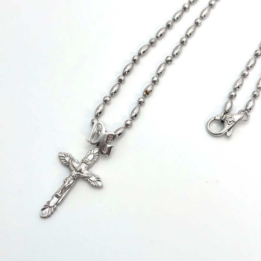 美品✨DOLCE&GABBANA ネックレス ロザリオ クロス シルバー925