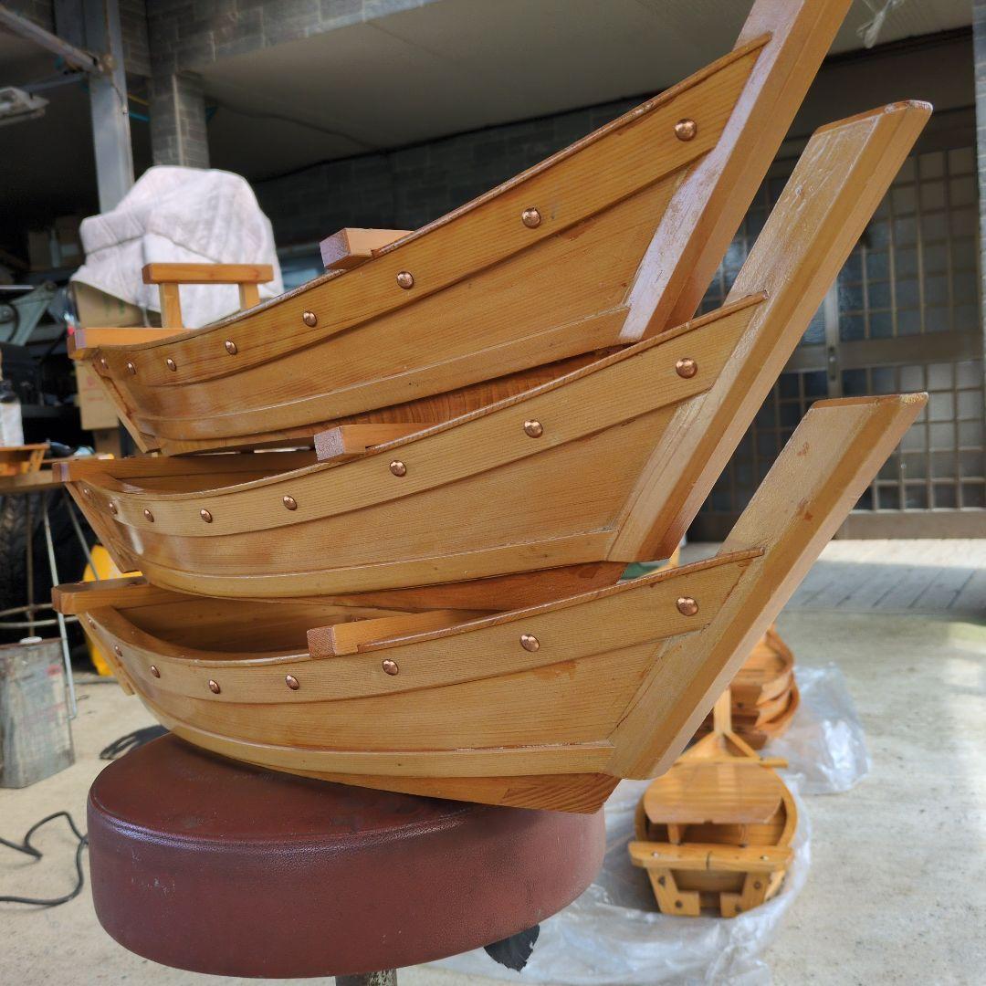 舟盛り用 豪華舟3台セット 長さ約76センチ 最大幅約26センチ