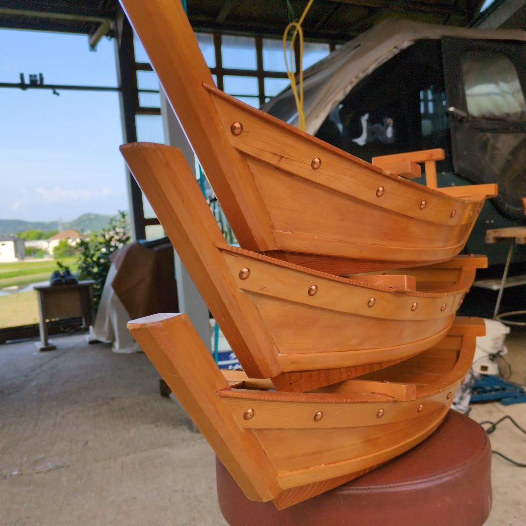 舟盛り用 豪華舟3台セット 長さ約76センチ 最大幅約26センチ