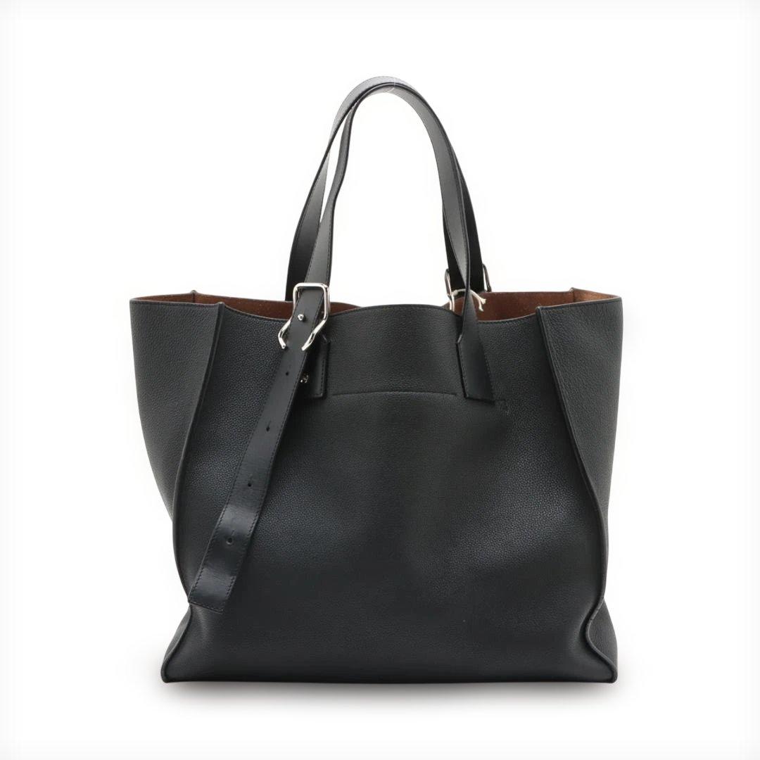 ロエベ アナグラム バックルトート レザー トートバッグ ブラック