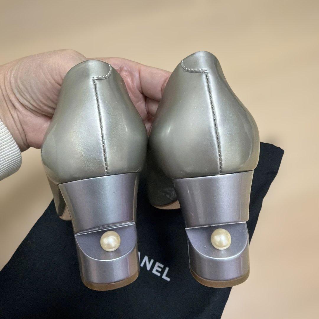 シャネル★パンプス★シルバー★38