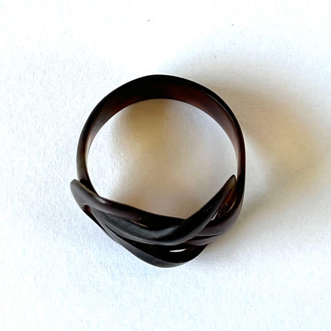 本鼈甲 茨布甲 デザインリング 指輪 べっ甲 バラフ