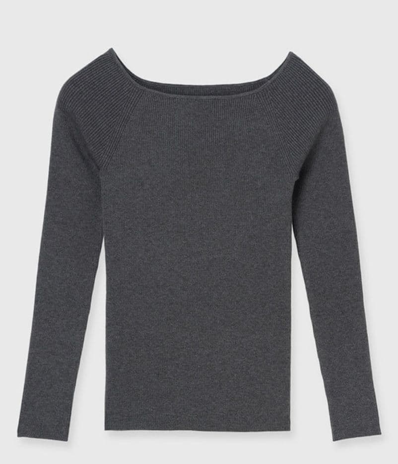 【anuans】シルクカシミアブレンドボートネックニット