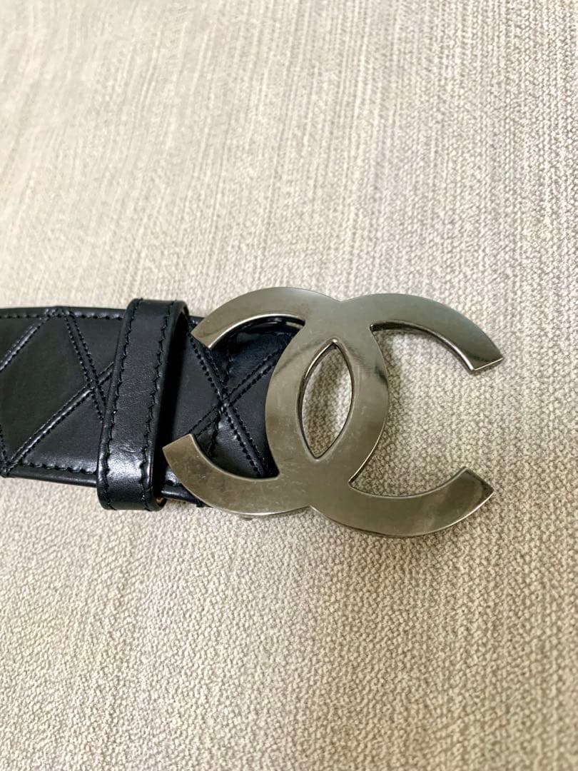 シャネル CHANEL ベルト ココマーク マトラッセステッチ レザー
