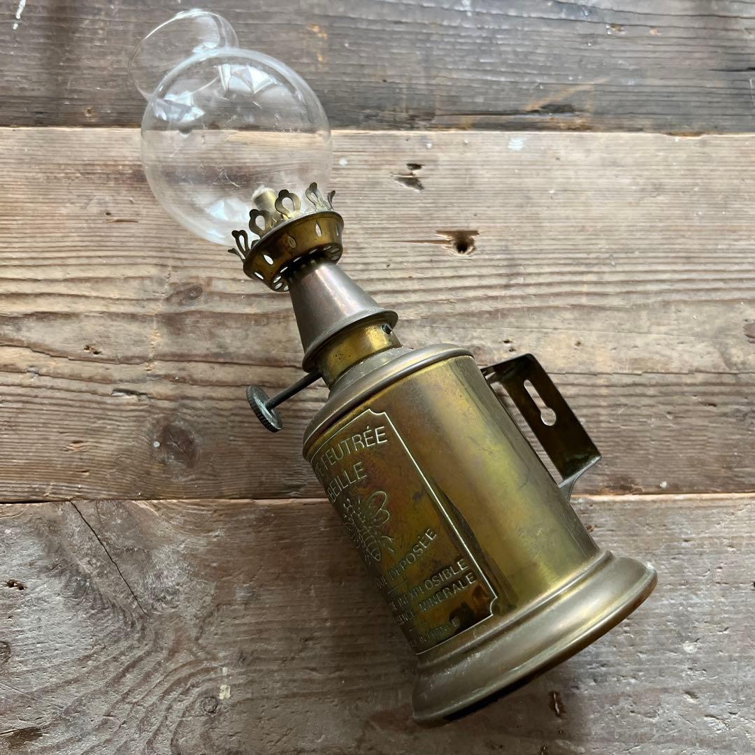 フランスの古いオイルランプ ヴィンテージ アンティーク