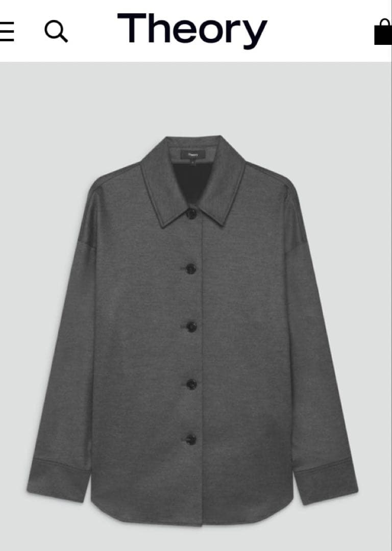Theory 美品2025AW 今期　グレー 長袖シャツジャケット