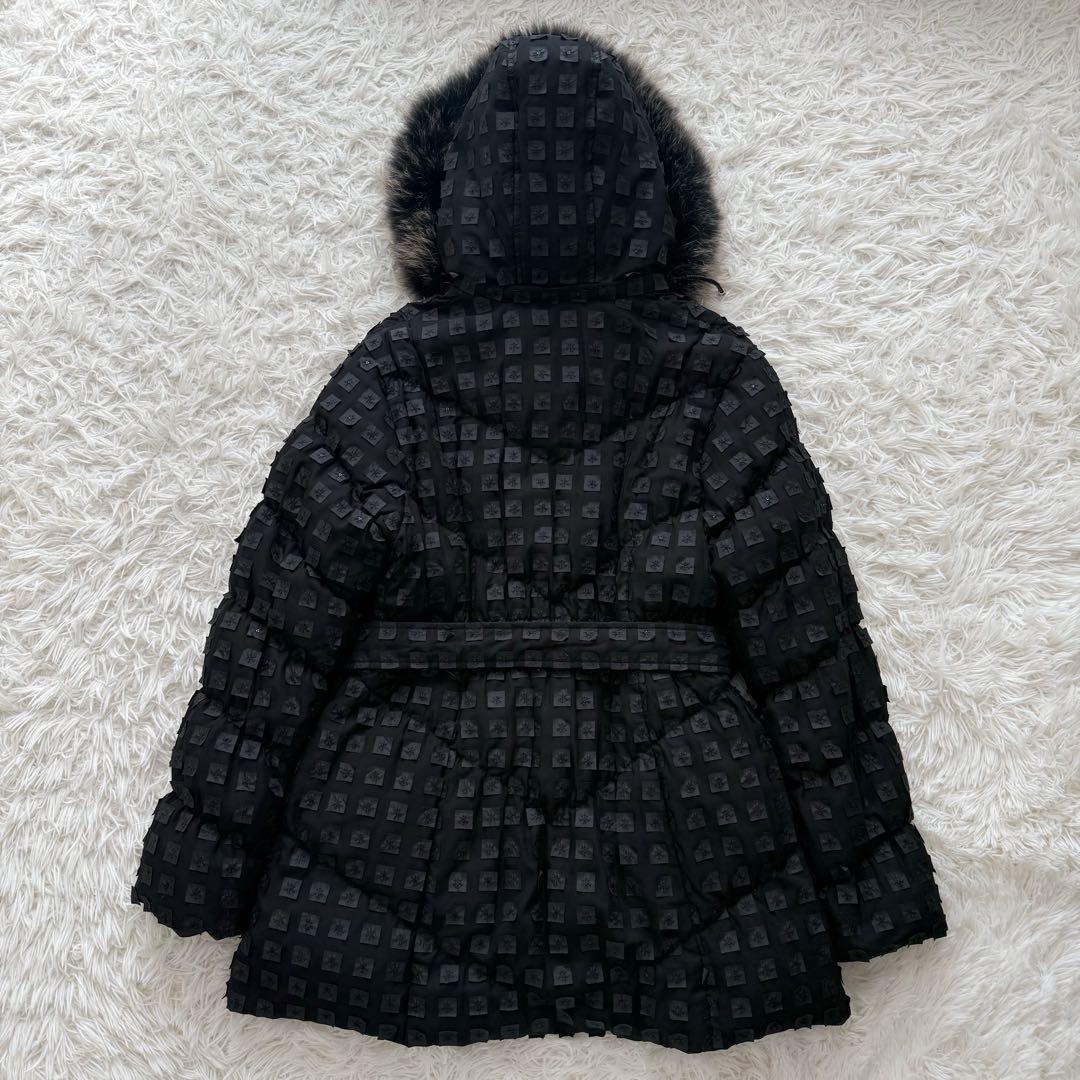 4WAY⭐︎BALMAIN立体総柄 軽量フォックス ファー ロゴボタン 高級ダウン