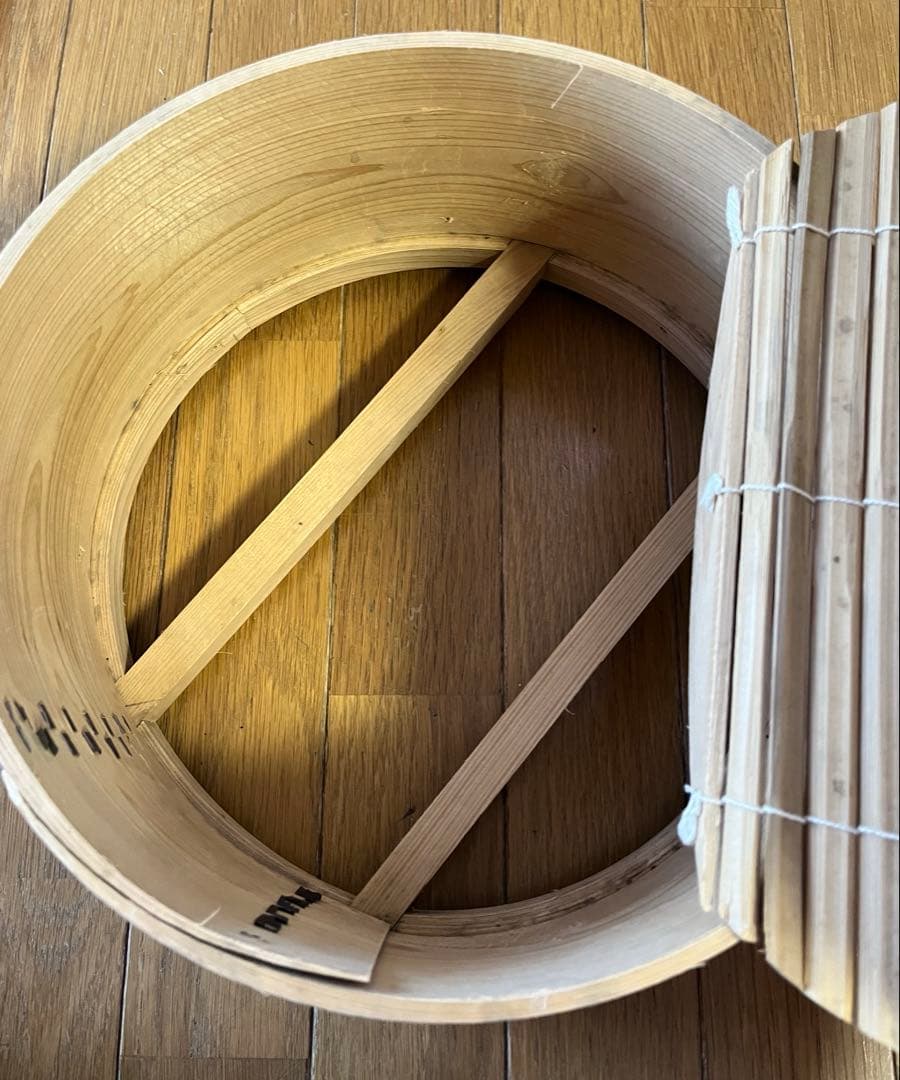 木製和せいろ　3段　古道具　古民具　大型　蓋なし　蒸し器　セイロ　30cm