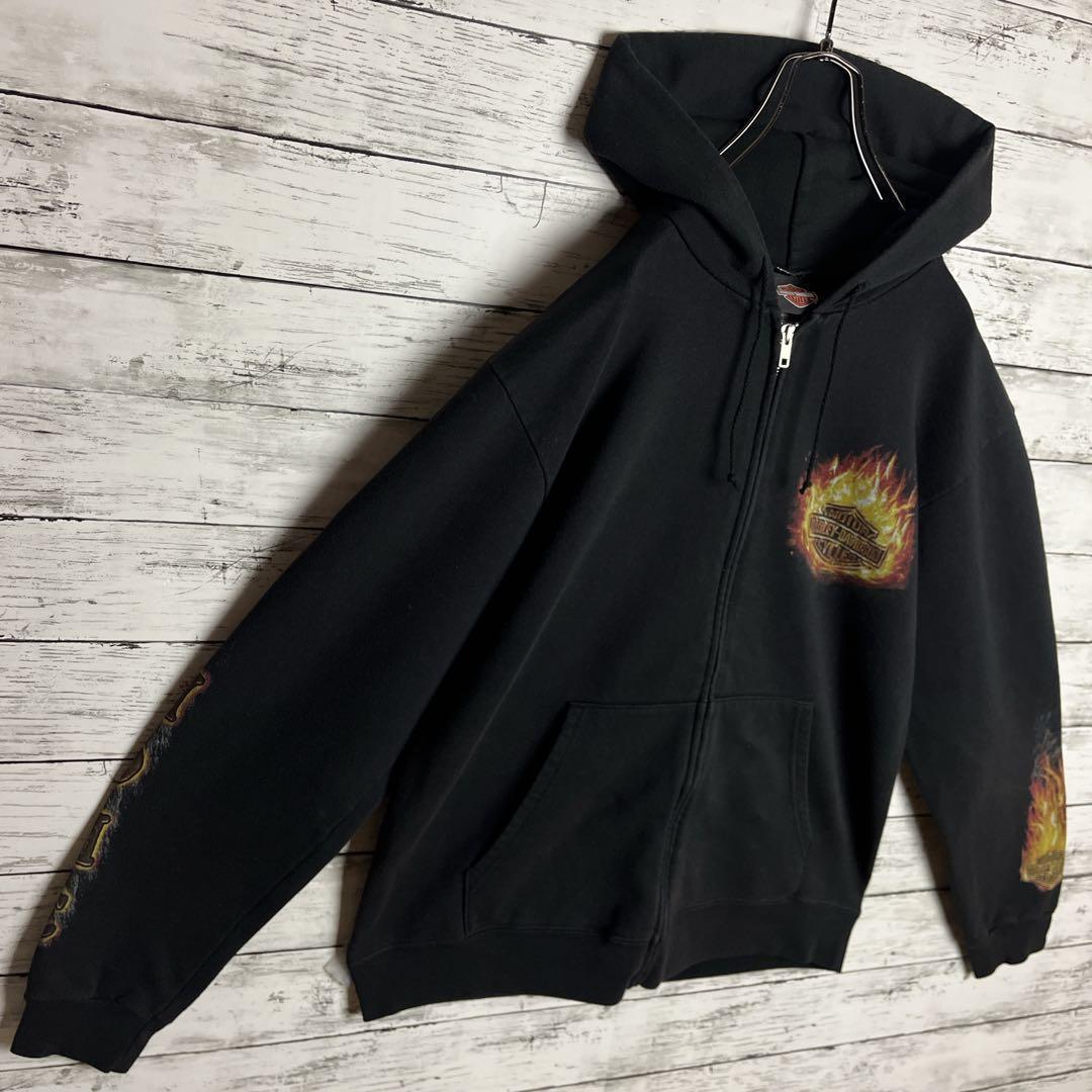 【即完モデル‼︎】ハーレーダビッドソン☆フレイム フルジップ パーカー D71