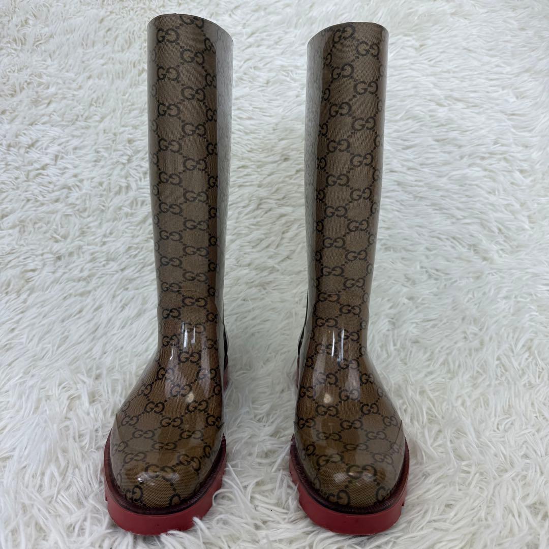 専用 セール対象外品 美品 GG GUCCI グッチ レインブーツ 長靴 23㎝