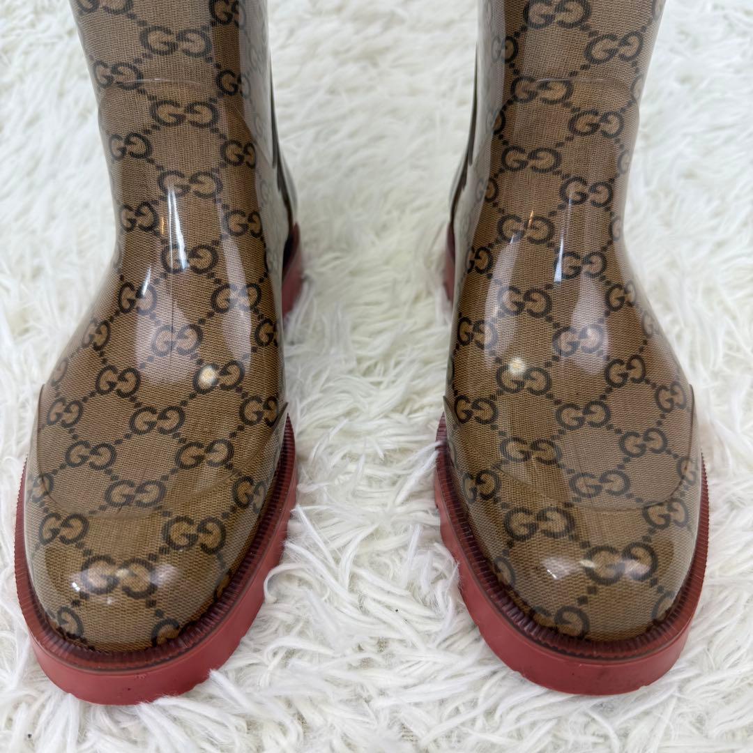 専用 セール対象外品 美品 GG GUCCI グッチ レインブーツ 長靴 23㎝