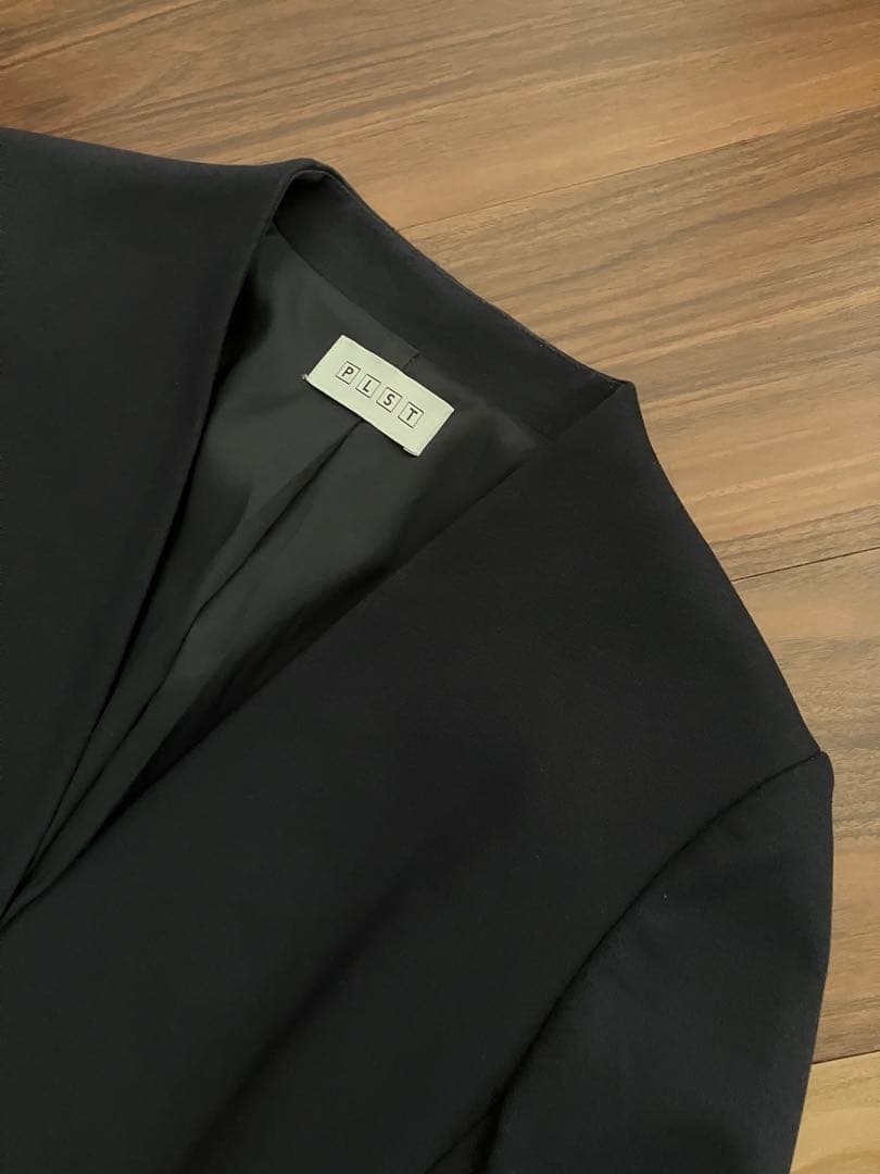 美品 PLST プラステセットアップパンツスーツ ウォームリザーブ S ネイビー