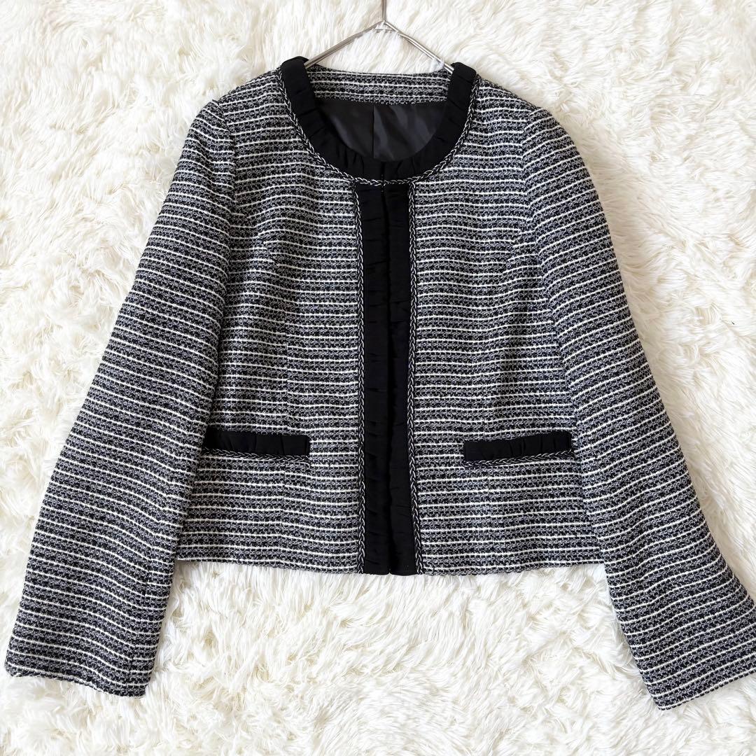 美品　ルイルエブティック ツイード セットアップ フォーマル ブラック　黒　 L