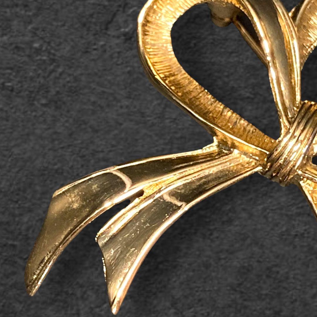 GIVENCHY ジバンシィ リボン ブローチ ゴールド 1-20