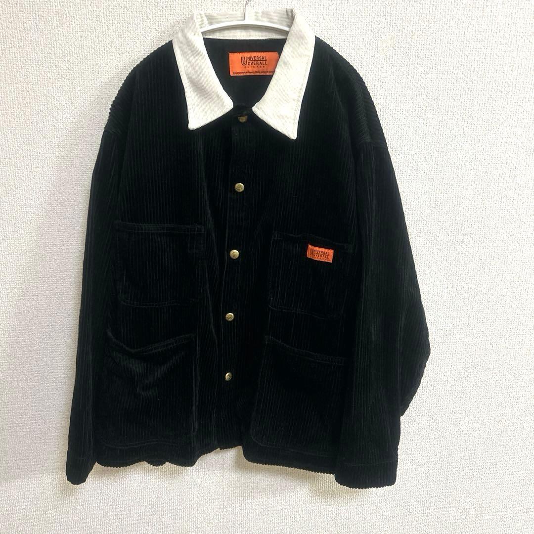 ユニバーサルオーバーオール　セットアップ　コーデュロイ　メンズ　黒　M