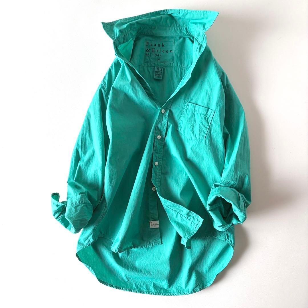 美品♡　フランク&アイリーン　Eileen　長袖　スキッパー　シャツ　XS　緑