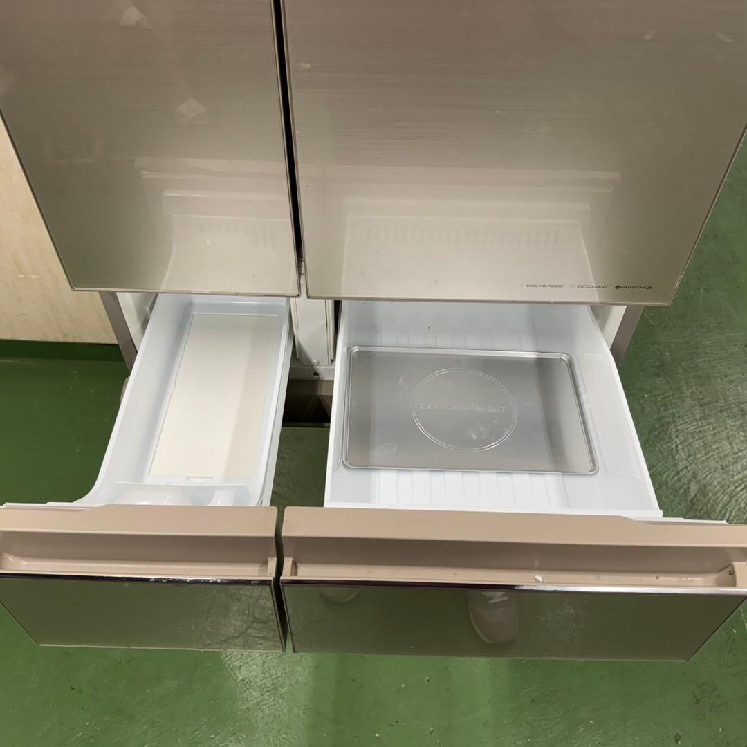 60★2019年製★パナソニック　冷蔵庫　6ドア　大型　自動製氷付き　ガラス扉