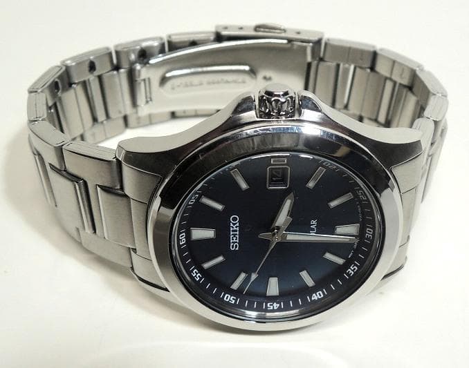 SEIKO SBPN071 ソーラー時計 シルバーブルー