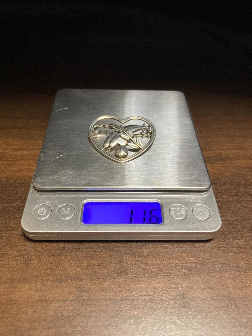 ジョージジェンセン イルカ ハート シェル リーフ ブローチ 312 925