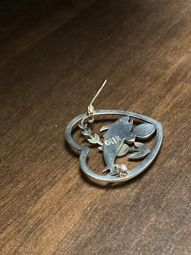 ジョージジェンセン イルカ ハート シェル リーフ ブローチ 312 925