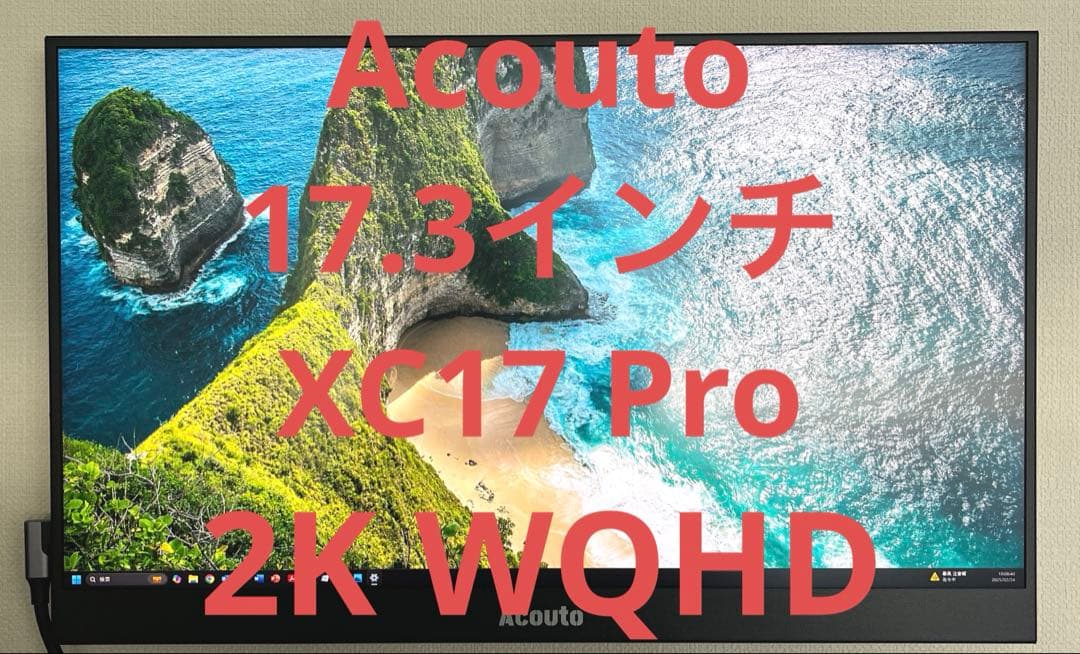 美品Acouto XC17 Pro 2K WQHD17.3インチモバイルモニター