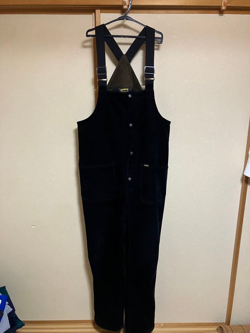 BLUCOコーデュロイオーバーオール Lブラック