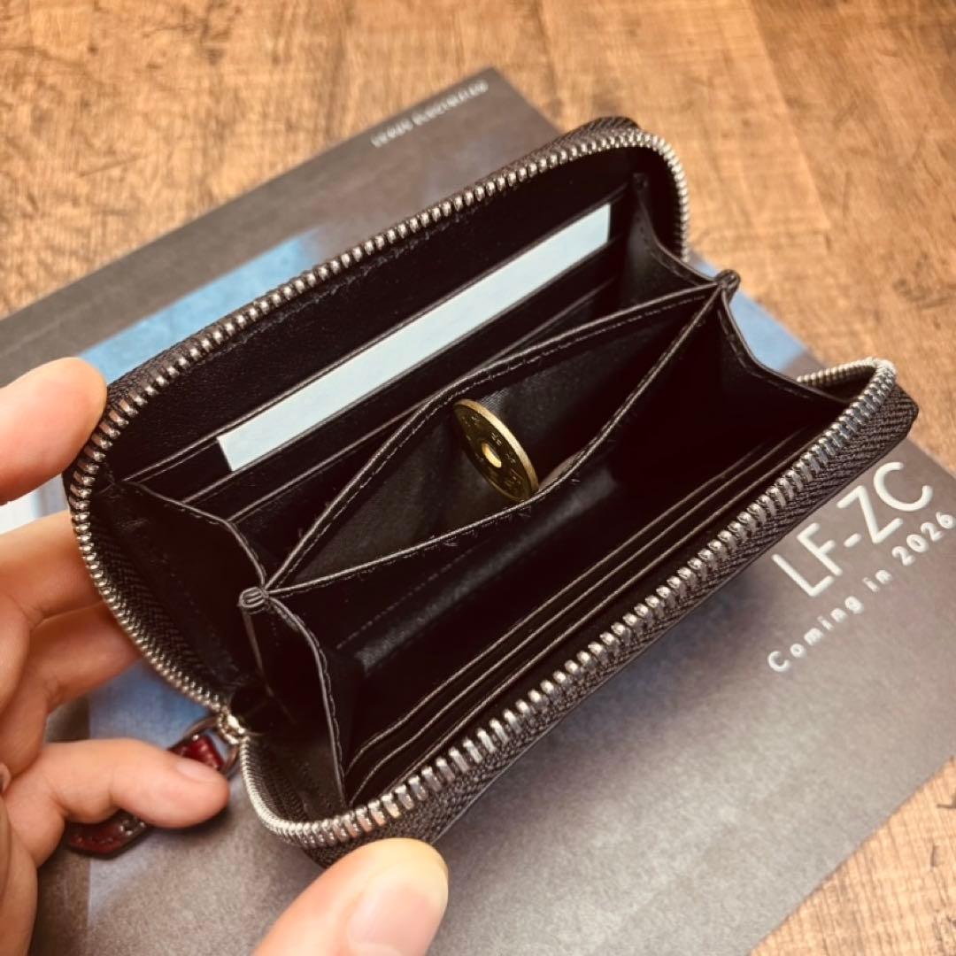 実物撮影 一枚革 クロコダイル メンズ ラウンドファスナー 新品 未使用 目地