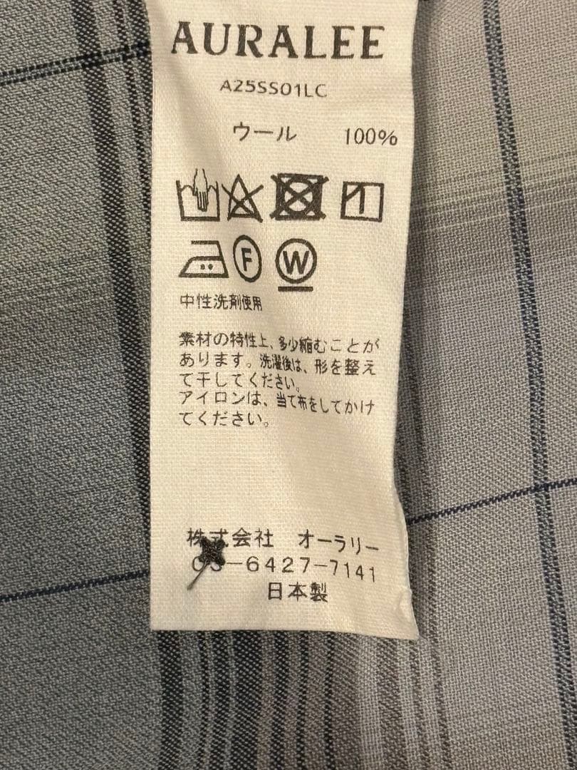 トップス AURALEE SUPERLIGHT WOOL CHECKSHIRT 25SS