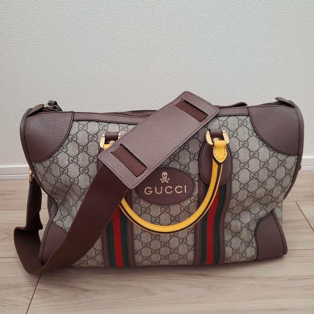 GUCCI ネオヴィンテージ ダッフルバッグ　GG スプリーム キャンバスレザー