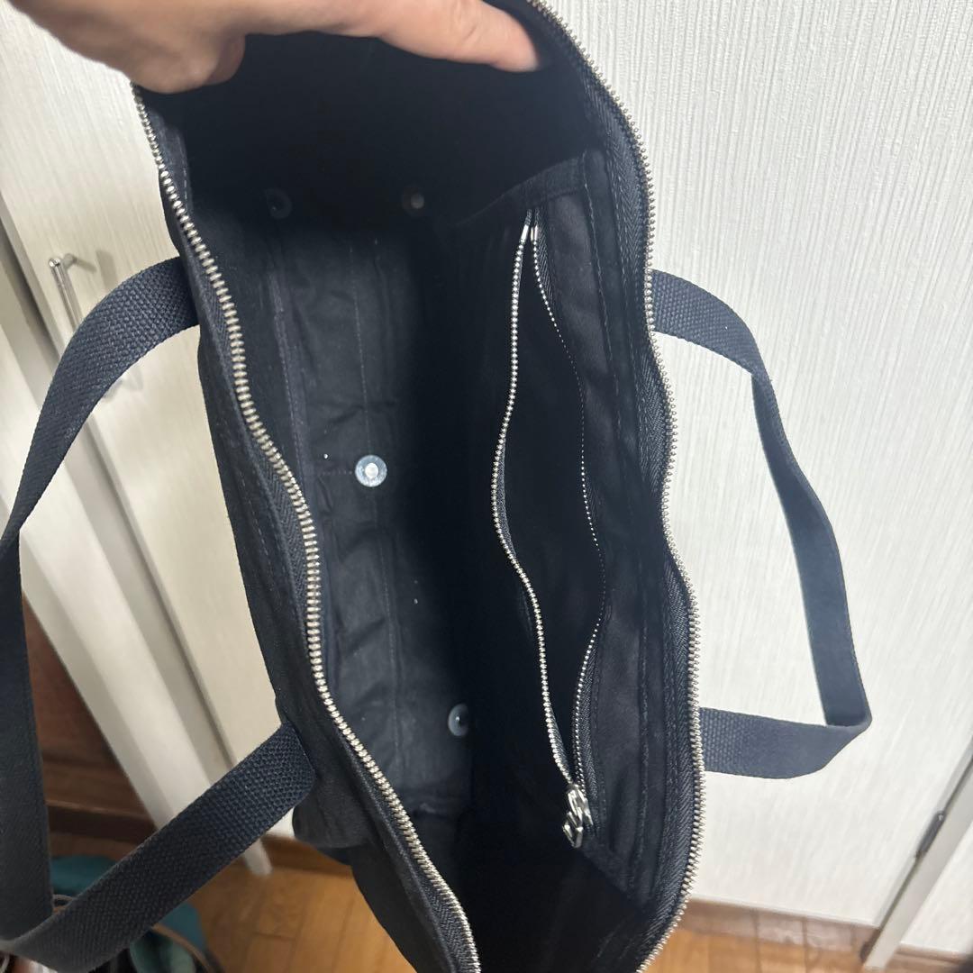 あ*ん様 信三郎帆布　ブラックトート　大きめ