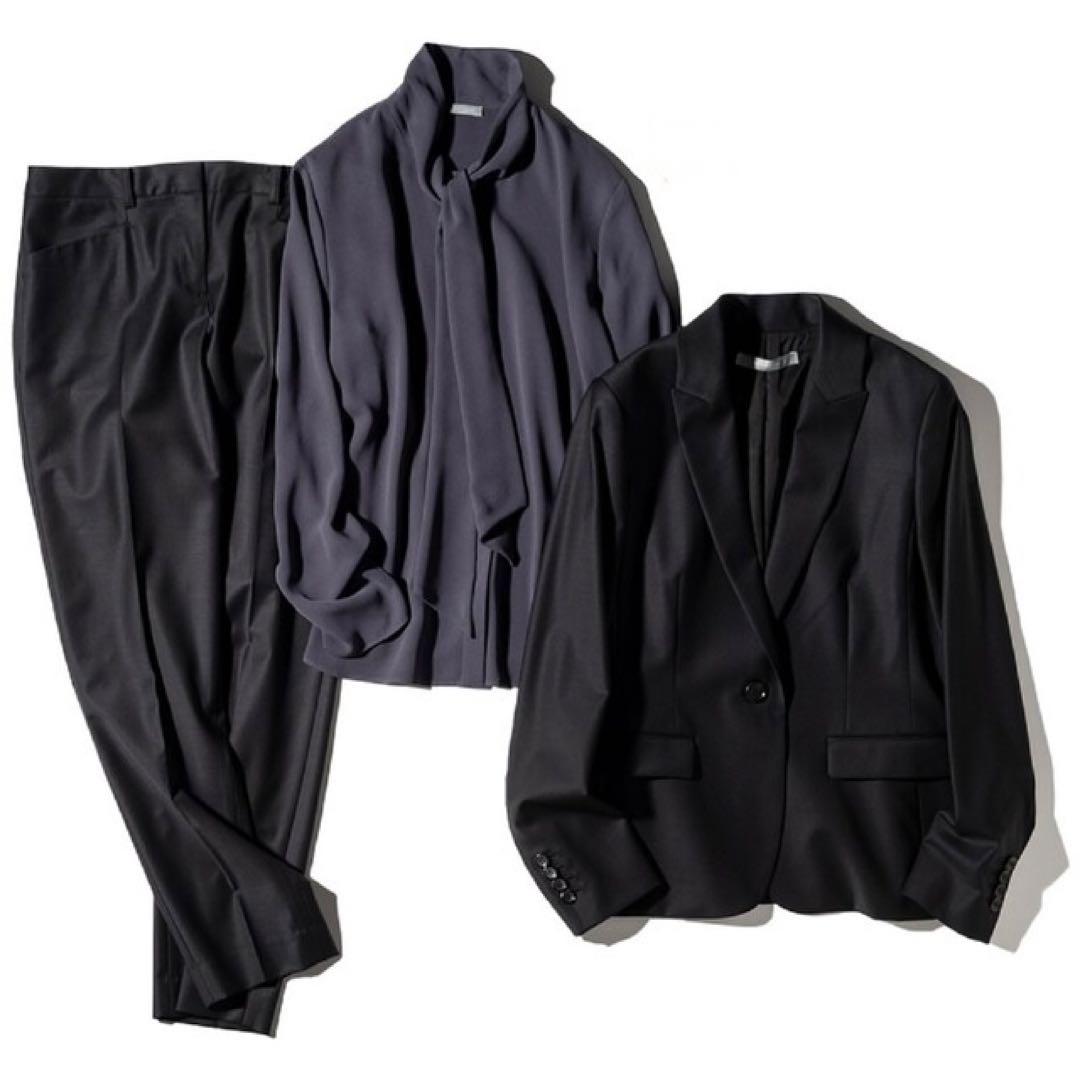 セオリーリュクス　ボウタイ　ブラウス　シャツ　ブラウス　チャコールグレー