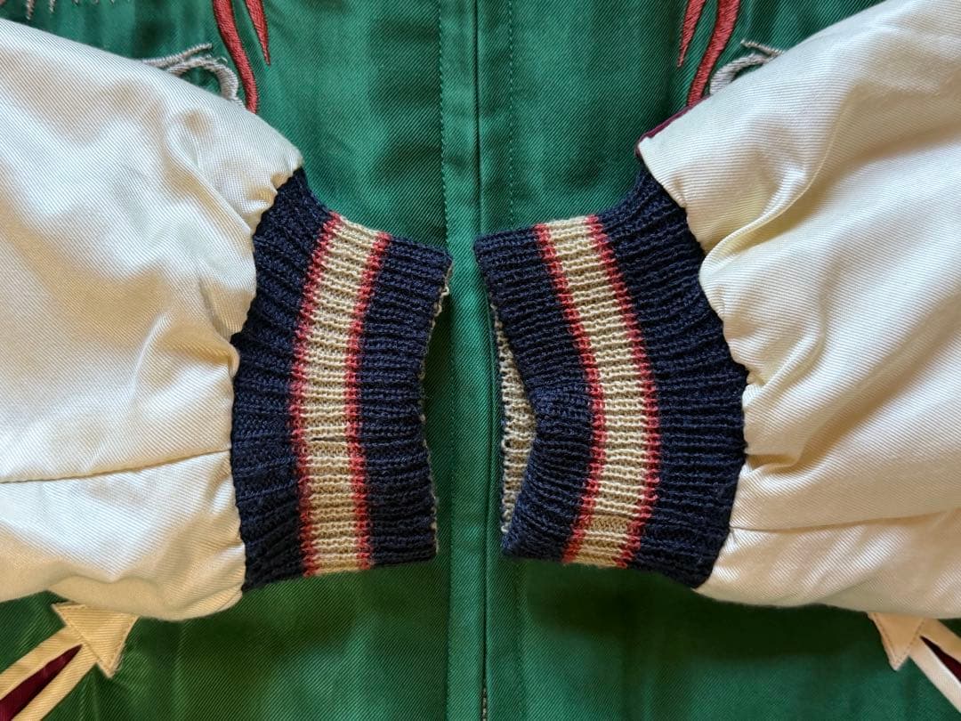 ★美品！テーラー東洋 ファイティングコックス×日本地図 リバーシブルスカジャンL