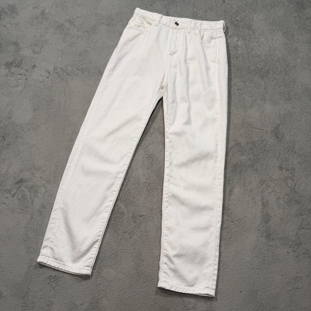 モンクレール　PANTALONE デニムパンツ　ホワイト　ビッグロゴ　40