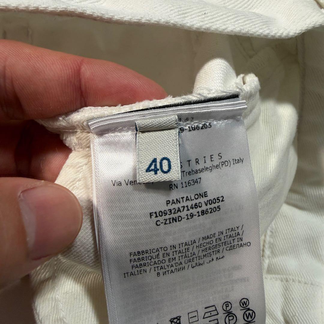 モンクレール　PANTALONE デニムパンツ　ホワイト　ビッグロゴ　40