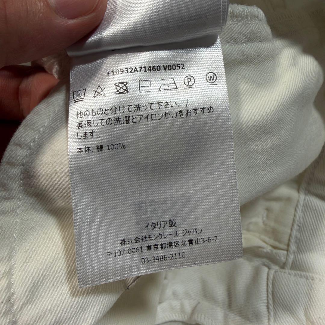モンクレール　PANTALONE デニムパンツ　ホワイト　ビッグロゴ　40