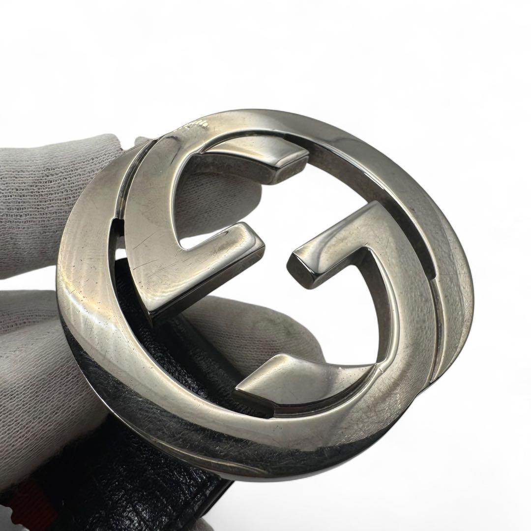 GUCCI ベルト　インターロッキング　シェリーライン　レザー　グッチ　メンズ