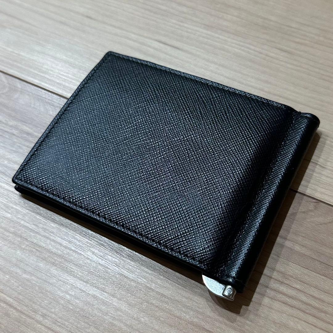 最終価格【美品】PRADA マネークリップ ブラック レザー