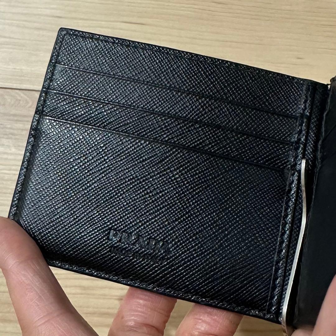 最終価格【美品】PRADA マネークリップ ブラック レザー
