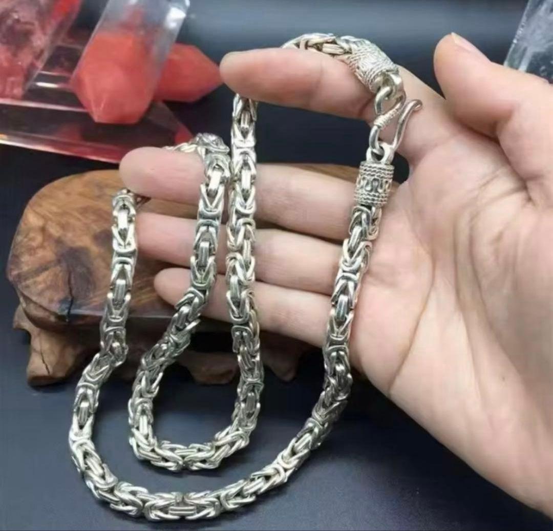 【限定品】シルバー925タイシルバー ドラゴンボーンチェーン ネックレス