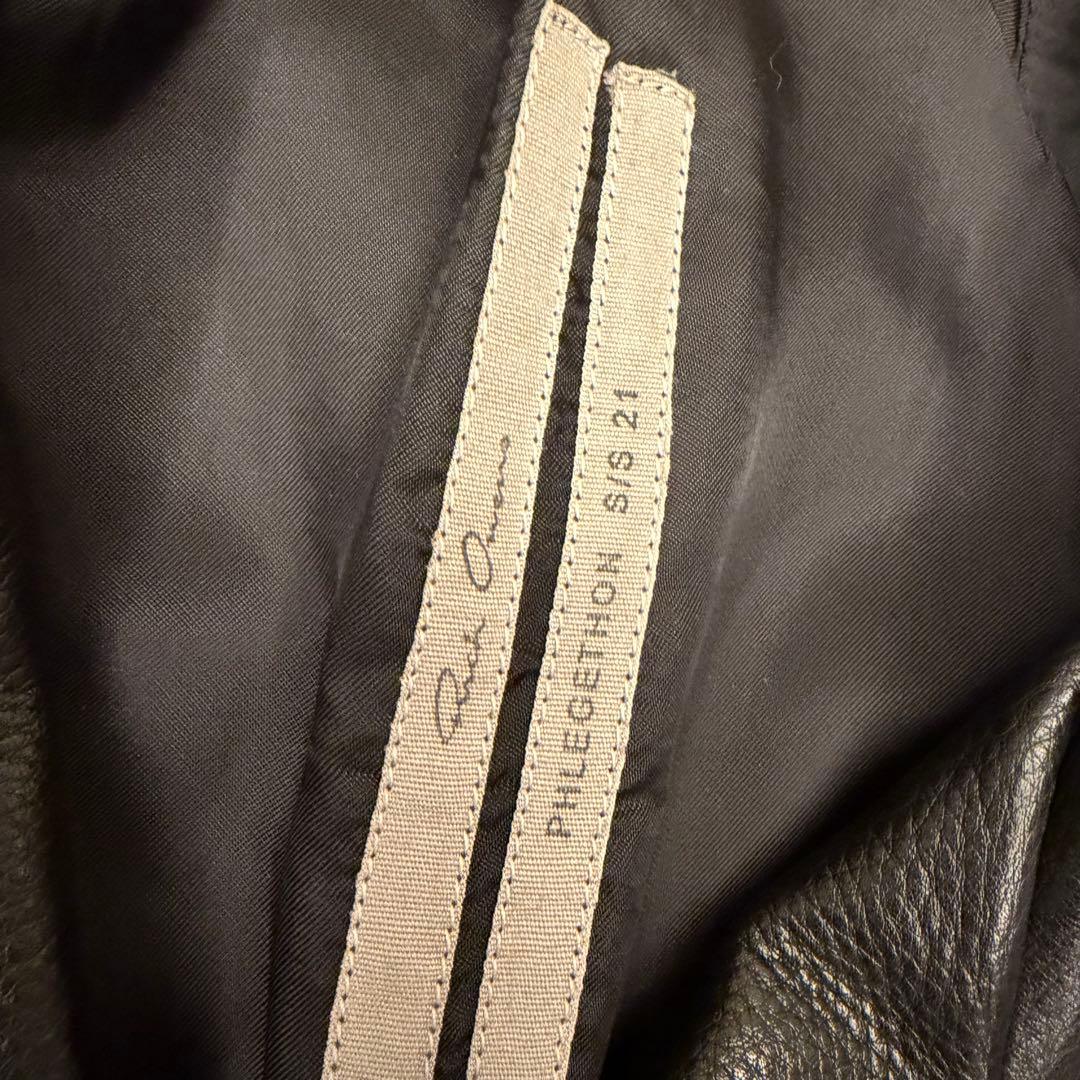 リックオウエンス 21ss レザージャケットlukes 48