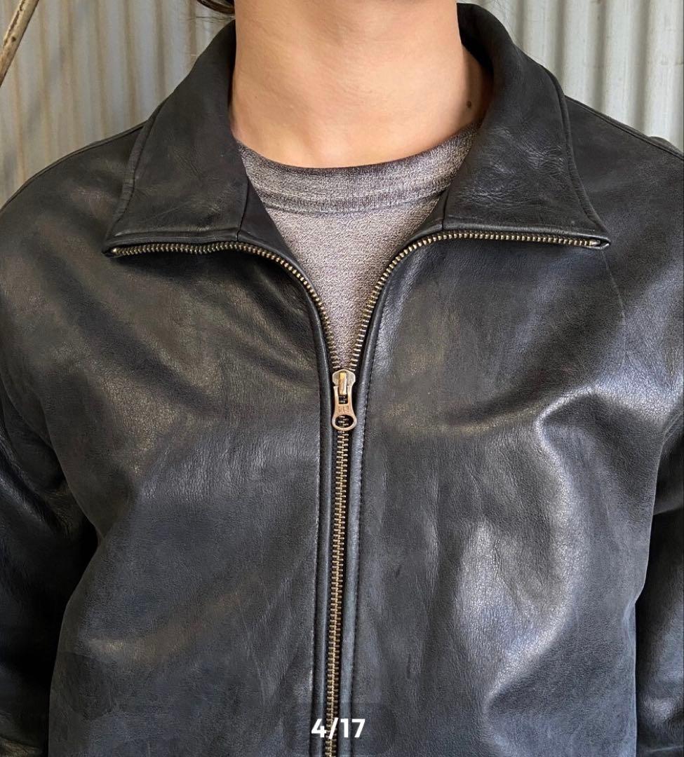 田*中様 OLD GAP レザージャケット スタンドカラー Lサイズ ブラック