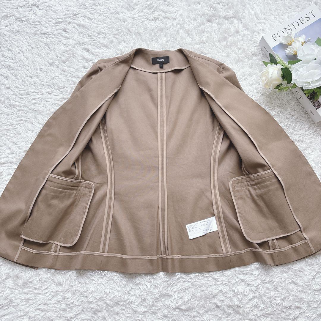 白いひつじ様　Theory パンツスーツ STRETCH CANVAS ノーカラ